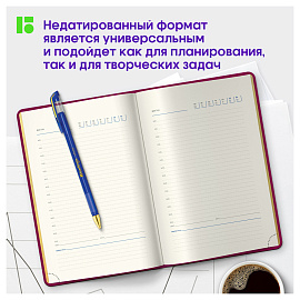 Ежедневник недатированный, А5, 160л., кожзам, Berlingo "xGold", зол. срез, фуксия