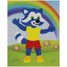 Аппликация из цветных шариков пенопласта Мульти-Пульти "Енот