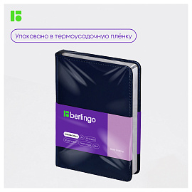 Ежедневник недатированный, А6, 160л., кожзам, Berlingo "Silver Pristine", серебр. срез, синий