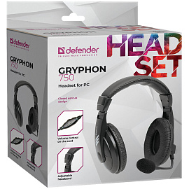 Гарнитура проводная Defender Gryphon 750 (63750) фото Гарнитура проводная Defender Gryphon 750 (63750)