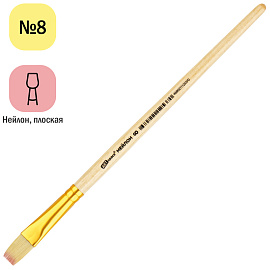 Кисть нейлон, ArtSpace, плоская №08, пакет, европодвес фото Кисть нейлон, ArtSpace, плоская №08, пакет, европодвес