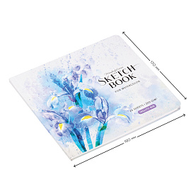 Скетчбук для акварели 20л., 190*170 Greenwich Line "Irises", 200г/м2