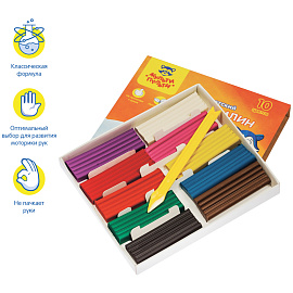 Пластилин Мульти-Пульти "Енот на Аляске", 10 цветов, 150г, со стеком, картон фото Пластилин Мульти-Пульти "Енот на Аляске", 10 цветов, 150г, со стеком, картон