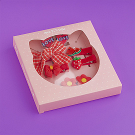 Набор аксессуаров для волос MESHU, красный, 10 предметов, картонный бокс фото Набор аксессуаров для волос MESHU, красный, 10 предметов, картонный бокс