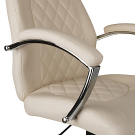 Кресло руководителя Helmi HL-E24 "Iсon", экокожа бежевая, хром фото Кресло руководителя Helmi HL-E24 "Iсon", экокожа бежевая, хром