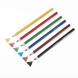 Карандаши цветные Красин "Алые Паруса", 06цв., трехгран., заточен., картон, европодвес