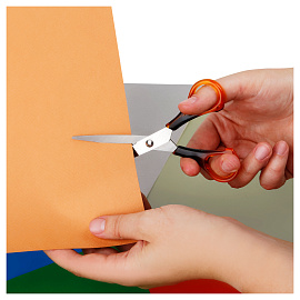 Ножницы OfficeSpace 16,2см, ручки под янтарь, ПВХ чехол с европодвесом фото Ножницы OfficeSpace 16,2см, ручки под янтарь, ПВХ чехол с европодвесом