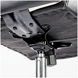 Кресло руководителя Helmi HL-E01 "Inari", экокожа черная/бежевая, хром