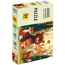 Пазл 64 эл. ТРИ СОВЫ "Лесные звери