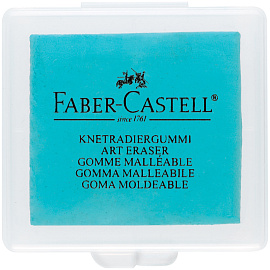 Ластик-клячка Faber-Castell, формопласт, 40*35*10мм, бирюзов./розов./синий, пластик. контейнер