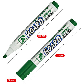 Маркер для белых досок Crown "Multi Board" зеленый, пулевидный, 3мм