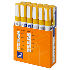 Маркер-краска OfficeSpace желтая, 1-4мм, нитро-основа фото Маркер-краска OfficeSpace желтая, 1-4мм, нитро-основа