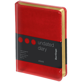 Ежедневник недатированный, А6, 160л., кожзам, Berlingo "xGold", зол. срез, красный