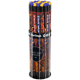 Карандаш ч/г Berlingo "Tribe" HB, черное дерево, круглый, заточен., с ластиком, ассорти