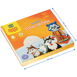 Пластилин Мульти-Пульти "Енот на Аляске", 10 цветов, 150г, со стеком, картон фото Пластилин Мульти-Пульти "Енот на Аляске", 10 цветов, 150г, со стеком, картон