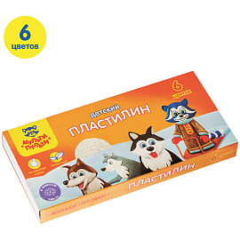 Пластилин Мульти-Пульти "Енот на Аляске", 06 цветов, 90г, со стеком, картон фото Пластилин Мульти-Пульти "Енот на Аляске", 06 цветов, 90г, со стеком, картон