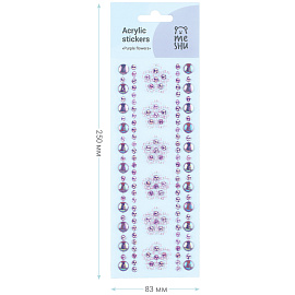 Наклейки акриловые MESHU "Purple flowers", 25*8,3см, стразы, 305 наклеек, инд. уп., европодвес фото Наклейки акриловые MESHU "Purple flowers", 25*8,3см, стразы, 305 наклеек, инд. уп., европодвес