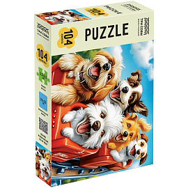 Пазл 104 эл. ТРИ СОВЫ "Пёсики на американских горках