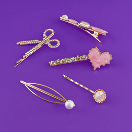 Заколки для волос MESHU, золотистые, 5шт., европодвес фото Заколки для волос MESHU, золотистые, 5шт., европодвес