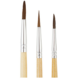 Набор кистей ArtSpace 3шт., пони, круглые, № 2, 3, 5, блистер