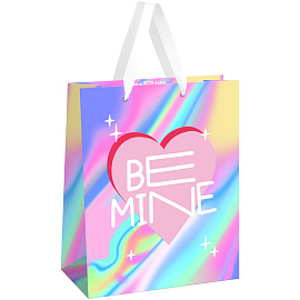 Пакет подарочный 26*32*12см MESHU "Love", голографический картон