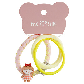 Резинки для волос MESHU, ассорти текстур, 3шт., диаметр 5см, европодвес фото Резинки для волос MESHU, ассорти текстур, 3шт., диаметр 5см, европодвес