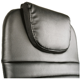 Кресло руководителя Helmi HL-E25 "Intelligent", экокожа черная, подголовник, хром