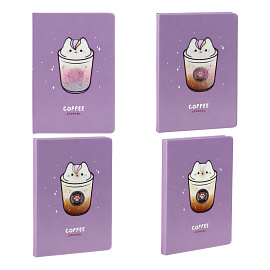 Ежедневник недатированный, А5, 136л., кожзам, MESHU "Magic. Catffee house", тон. блок, аппликация с анимированным изображением, закладка-ляссе
