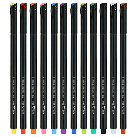 Набор капиллярных ручек MESHU 12цв., 0,4мм, европодвес фото Набор капиллярных ручек MESHU 12цв., 0,4мм, европодвес