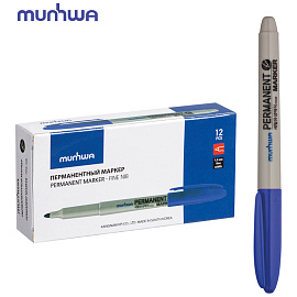 Маркер перманентный MunHwa синий (толщина линии 1,5 мм) круглый наконечник фото Маркер перманентный MunHwa синий (толщина линии 1,5 мм) круглый наконечник