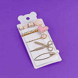 Заколки для волос MESHU, золотистые, 5шт., европодвес фото Заколки для волос MESHU, золотистые, 5шт., европодвес