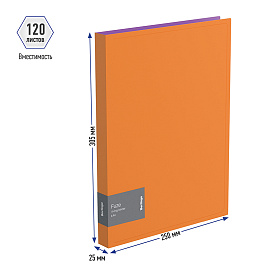 Папка на 4-х кольцах Berlingo "Fuze", 25мм, 600мкм, оранжевая