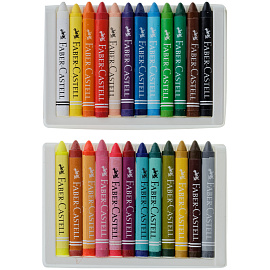 Мелки восковые Faber-Castell, 24цв., трехгранные, картонная упаковка