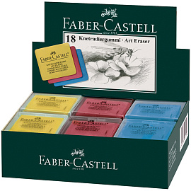 Ластик-клячка художественный FABER-CASTELL, 40х35х10 мм, цветной ассорти, 127321