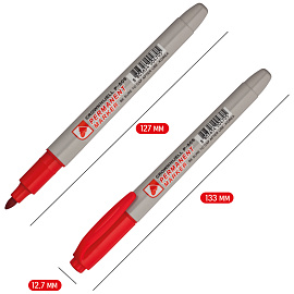 Маркер перманентный Crown "Multi Marker Slim" красный, пулевидный, 2мм фото Маркер перманентный Crown "Multi Marker Slim" красный, пулевидный, 2мм