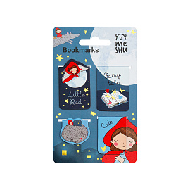 Закладки магнитные для книг, 4шт., MESHU "Little red", матовая ламинация, фольга фото Закладки магнитные для книг, 4шт., MESHU "Little red", матовая ламинация, фольга