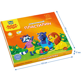 Пластилин Мульти-Пульти "Приключения Енота", 10 цветов, 200г, со стеком, картон фото Пластилин Мульти-Пульти "Приключения Енота", 10 цветов, 200г, со стеком, картон
