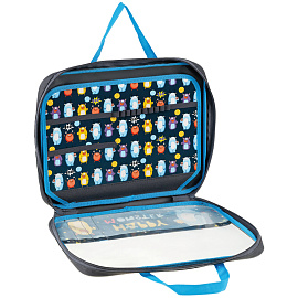 Папка с ручками А4 ArtSpace "Happy Monster", полиэстер, на молнии, 50мм фото Папка с ручками А4 ArtSpace "Happy Monster", полиэстер, на молнии, 50мм