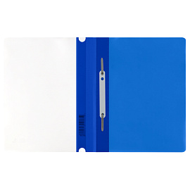 Папка-скоросшиватель пластик. СТАММ, А5, 180мкм, синяя с прозр. верхом