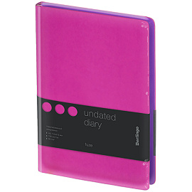 Ежедневник недатированный, А5, 136л., кожзам, Berlingo "Fuze", цветной срез, фуксия