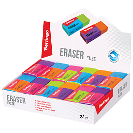 Ластик Berlingo "Fuze", цвета ассорти, 50*20*11мм фото Ластик Berlingo "Fuze", цвета ассорти, 50*20*11мм