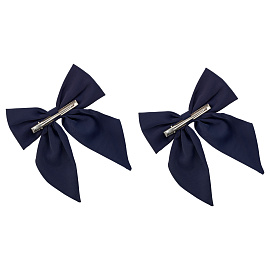 Заколка для волос MESHU, бант, темно-синий, 14*14см, европодвес фото Заколка для волос MESHU, бант, темно-синий, 14*14см, европодвес