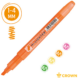 Набор текстовыделителей Crown Multi Hi-Lighter (толщина линии 1-4 мм, 4 цвета) фото Набор текстовыделителей Crown Multi Hi-Lighter (толщина линии 1-4 мм, 4 цвета)