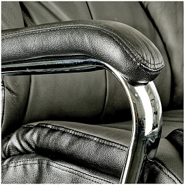 Кресло руководителя Helmi HL-E12 "Congress", кожа черная, мультиблок, хром фото Кресло руководителя Helmi HL-E12 "Congress", кожа черная, мультиблок, хром