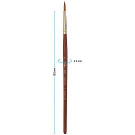 Кисть художественная колонок Гамма "Классика", круглая №8