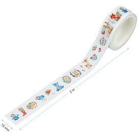Клейкая лента декоративная MESHU "Cute toys", 1,5см*3м фото Клейкая лента декоративная MESHU "Cute toys", 1,5см*3м