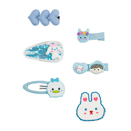 Заколки для волос MESHU, голубые, 6шт., европодвес фото Заколки для волос MESHU, голубые, 6шт., европодвес