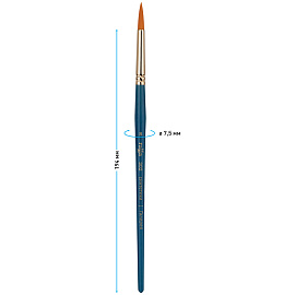 Кисть художественная синтетика Гамма "Галерея", круглая №8, короткая ручка фото Кисть художественная синтетика Гамма "Галерея", круглая №8, короткая ручка