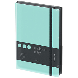 Ежедневник недатированный, А5, 136л., кожзам, Berlingo "Instinct", черный/мятный, с резинкой фото Ежедневник недатированный, А5, 136л., кожзам, Berlingo "Instinct", черный/мятный, с резинкой