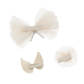 Заколки для волос MESHU с топперами, 3шт., бежевый, европодвес фото Заколки для волос MESHU с топперами, 3шт., бежевый, европодвес